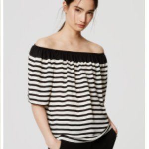 Loft black and cream top